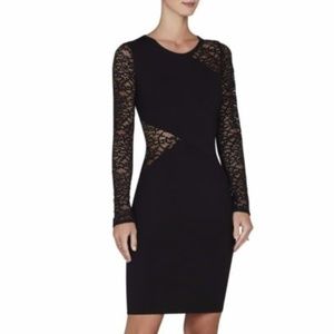 BCBGMAXAZRIA Jorden Lace Contrast Body Dress
